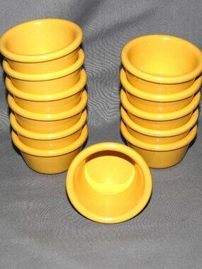 Set of 12 Yellow Melamine Carlisle 4 Ounce Ramekins Bowls NS285
